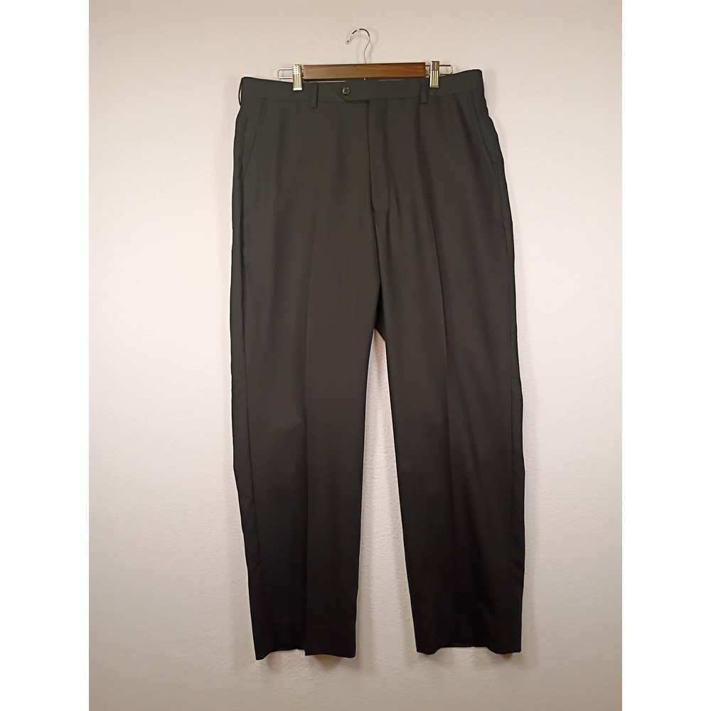 Professional Axcess a Claiborne Company Mens 36W Black 100% Wool Dress Pants NWT